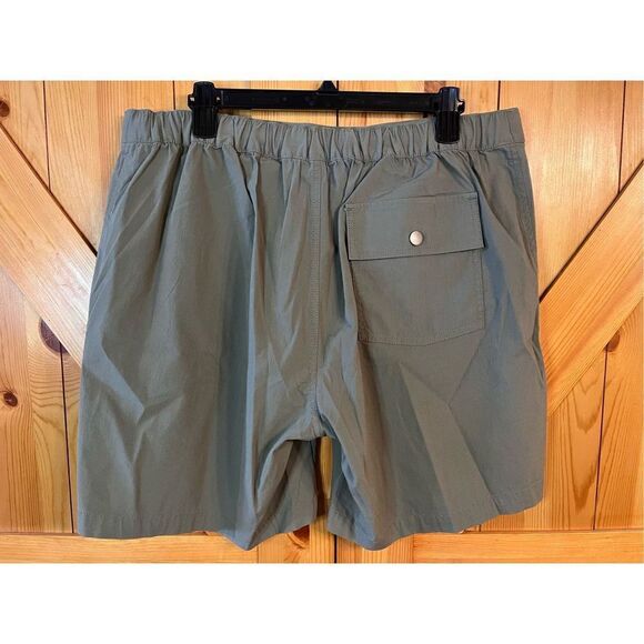 Treasure & Bond Slim Fit Cotton Nylon Drawstring Elastic Waist Shorts  Large Gre - Picture 2 of 4